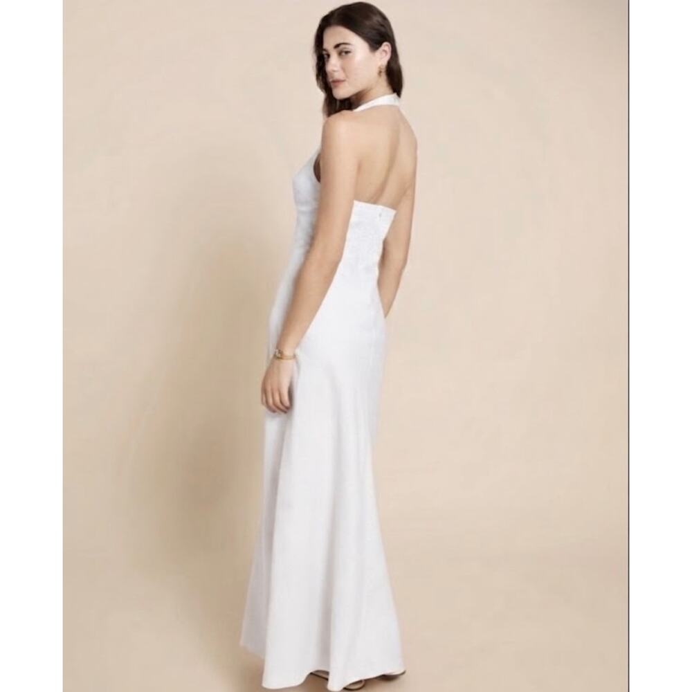New O.P.T Ashlyn Linen dress white  $245 size 6 - Picture 2 of 6